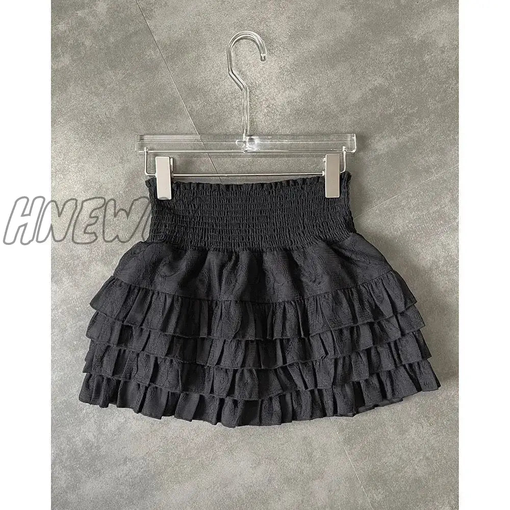 xsrrr High Waist Skirts Women Spring Summer Lovely Preppy Style Ruffles Holiday Chic Mini Hotsweet Faldas Y2k All-match Fashion Ins