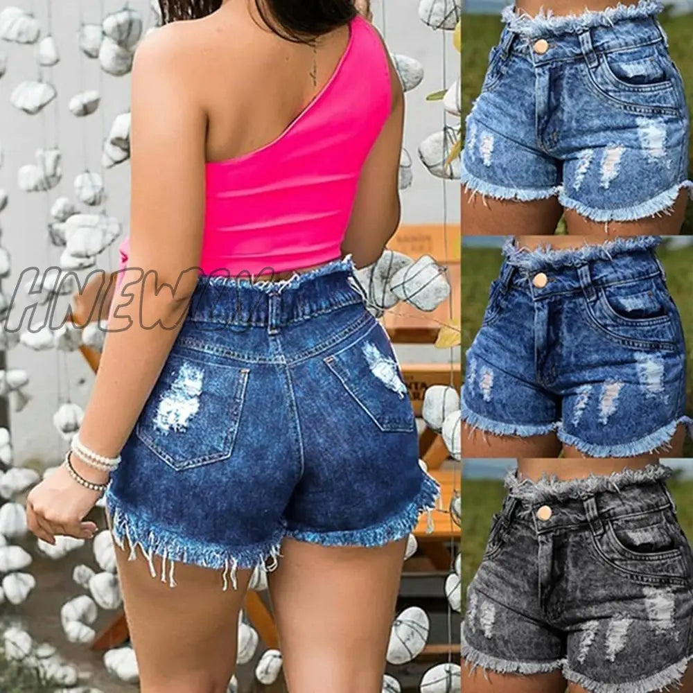 xsrrr Hot sale women's summer denim shorts fashion tassel jeans shorts sexy Skinny high waist shorts plus size S-3XL new arrival