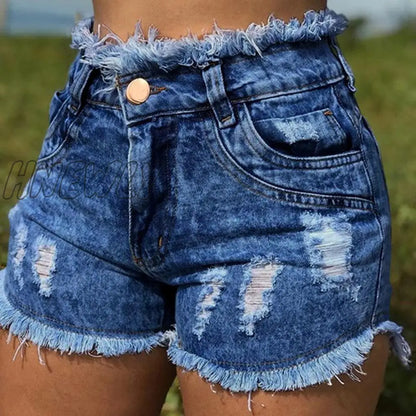 xsrrr Hot sale women's summer denim shorts fashion tassel jeans shorts sexy Skinny high waist shorts plus size S-3XL new arrival