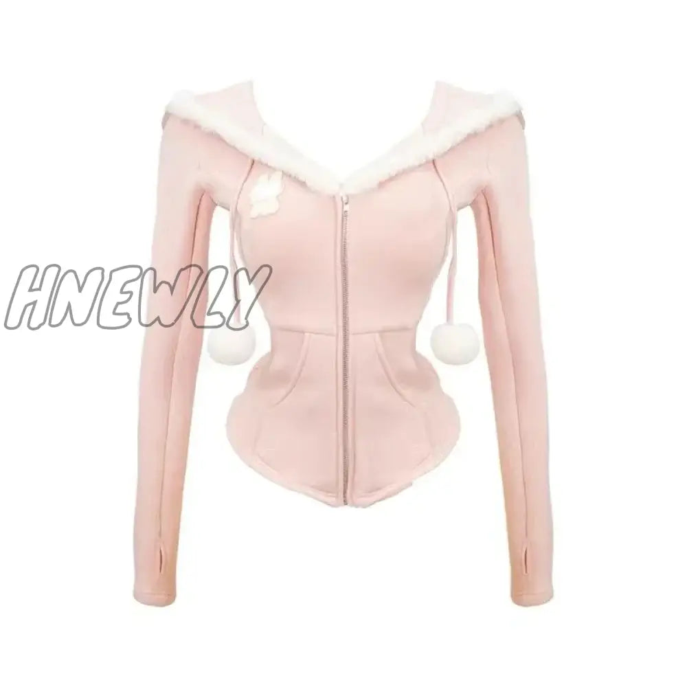 xsrrr Japanese Style Kawaii 3 Piece Set Hooded Cute Pink Coat + Casual Vest + Y2k Mini Skirt Sweet Fashion Suit Woman Chic Autumn