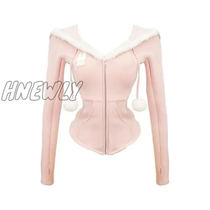 xsrrr Japanese Style Kawaii 3 Piece Set Hooded Cute Pink Coat + Casual Vest + Y2k Mini Skirt Sweet Fashion Suit Woman Chic Autumn