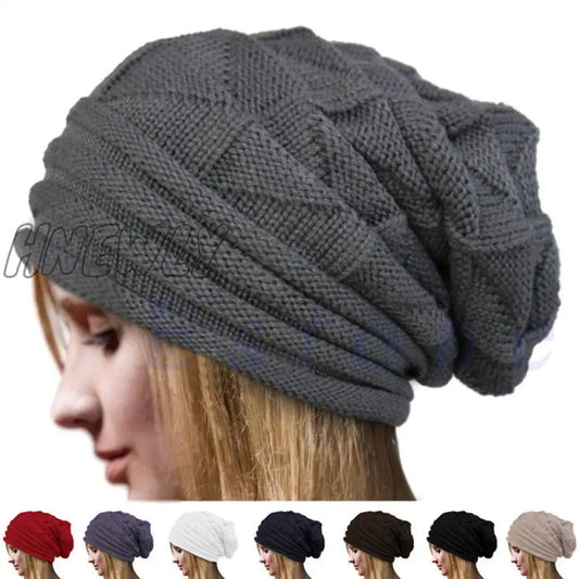 Hnewly Knitted Baggy Beanie Oversized Winter Hat Ski Slouchy Cap Skullies Beanies Women Men Winter Wool Warm Cap Beanies Unisex