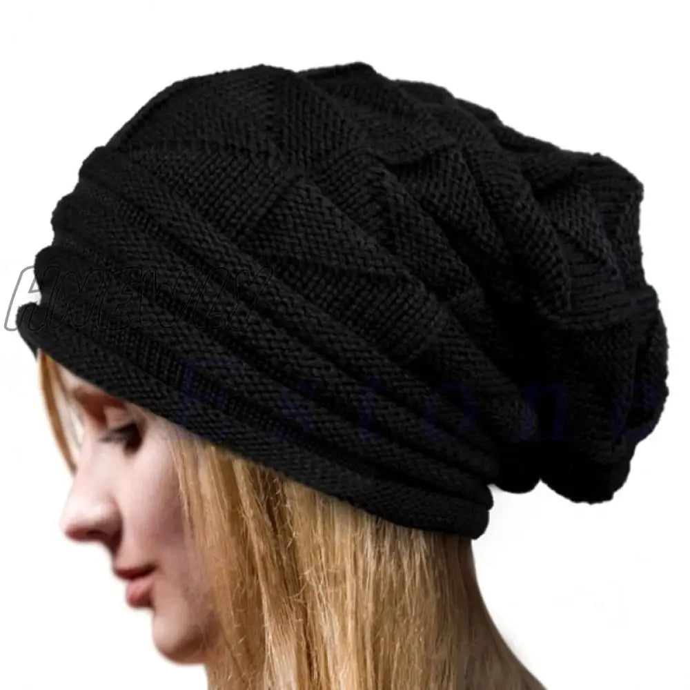 Hnewly Knitted Baggy Beanie Oversized Winter Hat Ski Slouchy Cap Skullies Beanies Women Men Winter Wool Warm Cap Beanies Unisex