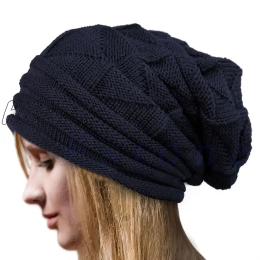 Hnewly Knitted Baggy Beanie Oversized Winter Hat Ski Slouchy Cap Skullies Beanies Women Men Winter Wool Warm Cap Beanies Unisex