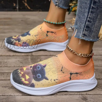 xsrrr - Light Yellow Casual Sportswear Daily Patchwork Printing Rhinestone Round Comfortable Out Door Shoes