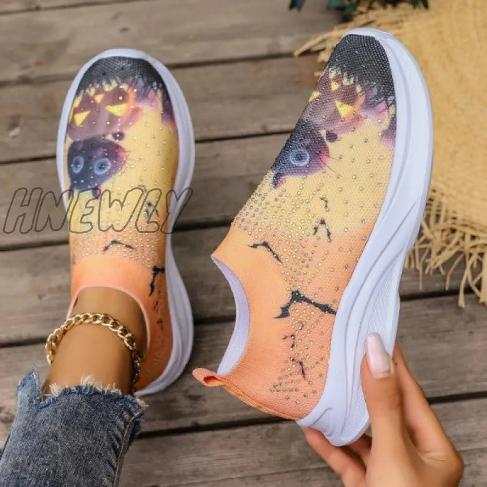 xsrrr - Light Yellow Casual Sportswear Daily Patchwork Printing Rhinestone Round Comfortable Out Door Shoes