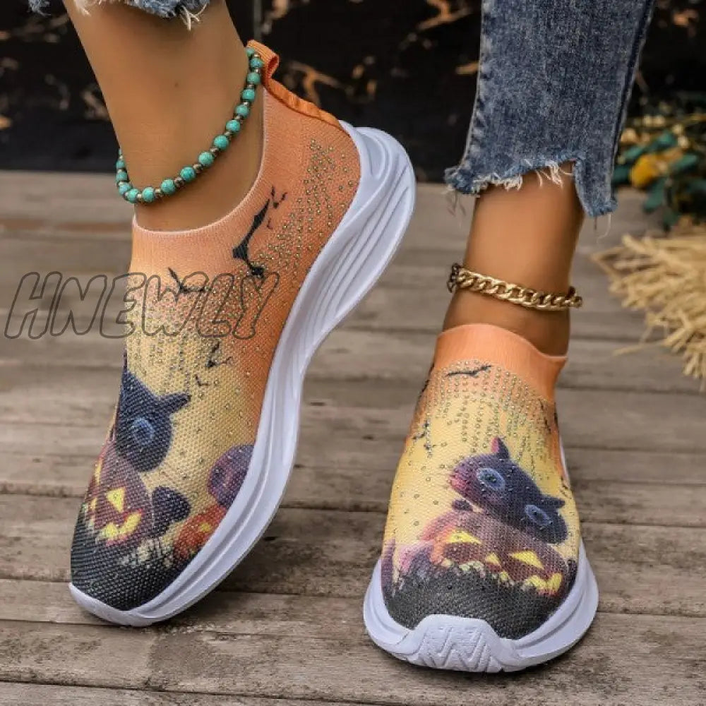 xsrrr - Light Yellow Casual Sportswear Daily Patchwork Printing Rhinestone Round Comfortable Out Door Shoes