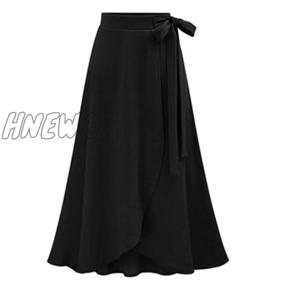 xsrrr M-6XL Women Maxi Skirt Pink Ruffle High Waist Bowtie Slit Long Skirt Spring Summer Office Casual Elegant Solid Skirt Plus Size Spring Outfits Trends