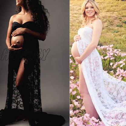 Hnewly maternity dress for photoshoot Couples Maternity Photography Lace Dress Props Maxi Maternity Gown Fancy shooting photo summer pregnant dress Plus Size