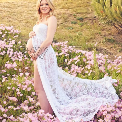 Hnewly maternity dress for photoshoot Couples Maternity Photography Lace Dress Props Maxi Maternity Gown Fancy shooting photo summer pregnant dress Plus Size