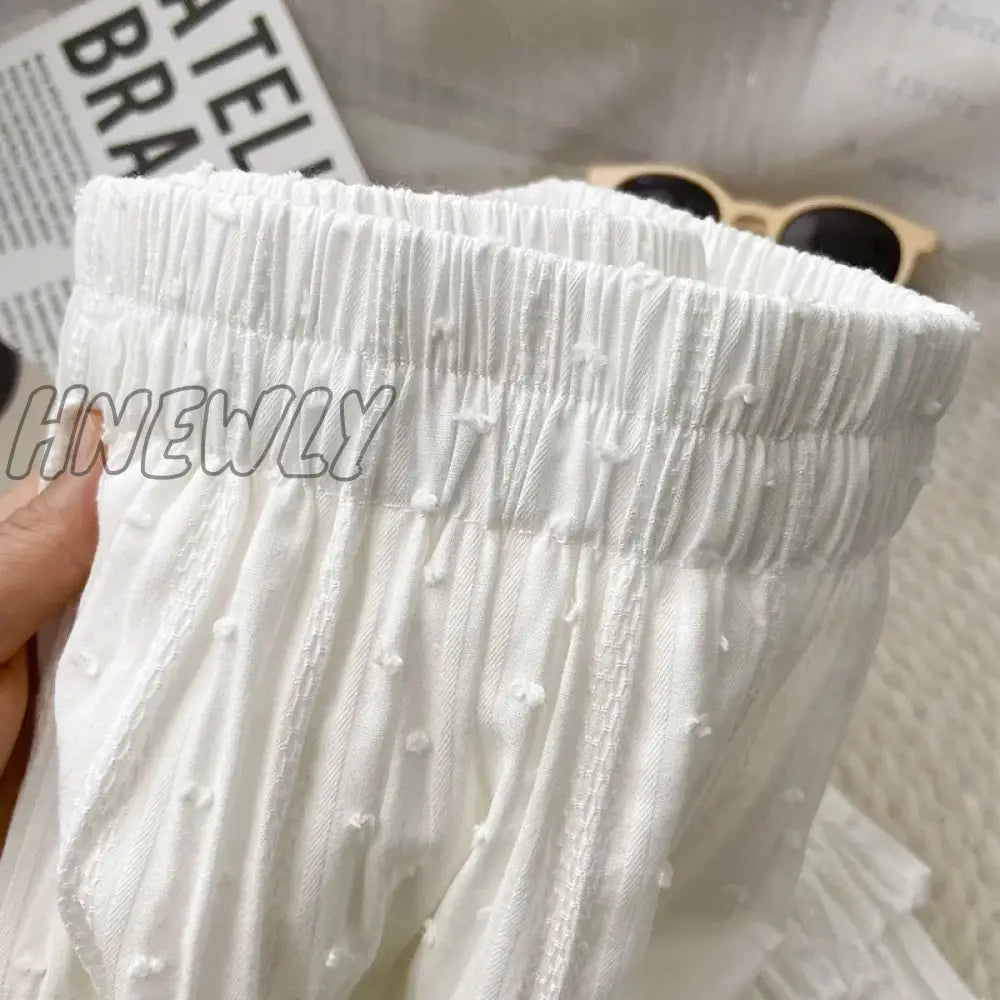 Hnewly Mini Pleated Skirt Women Summer Korean Fashion White Black All Match Ruffles Aesthetic High Waist Skirt Female