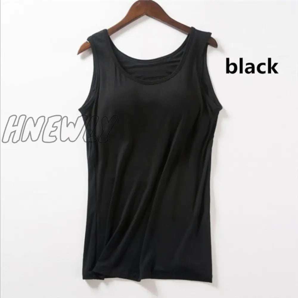 Hnewly New Blouse Built In Bra Tank Tops Shirt Modal Underwear Plus Size Female T-shirt Camisole  Women's Summer