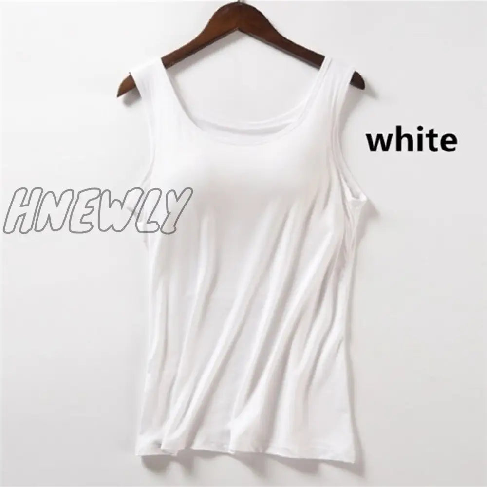 Hnewly New Blouse Built In Bra Tank Tops Shirt Modal Underwear Plus Size Female T-shirt Camisole  Women's Summer