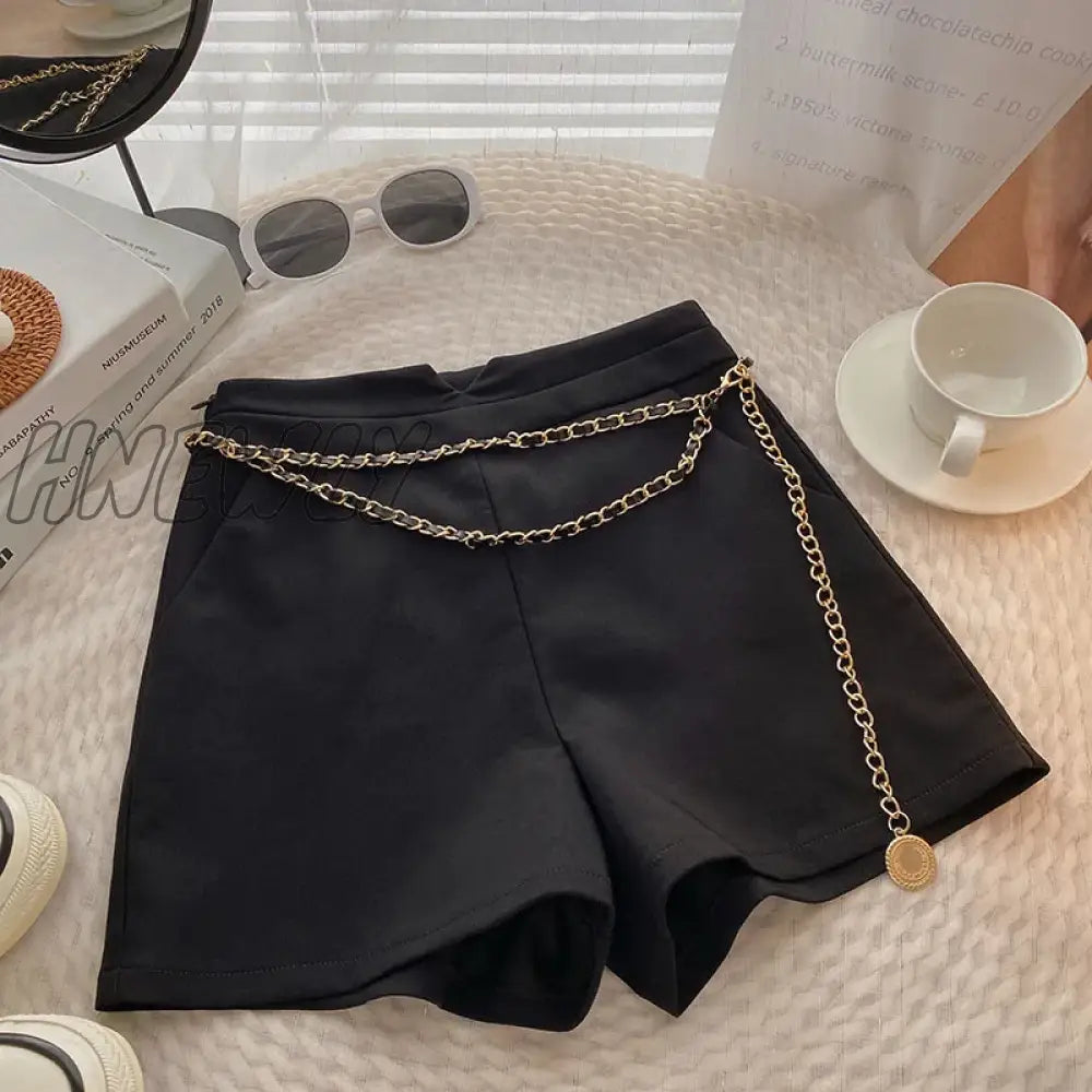 xsrrr New Casual Comfortable Elegant Wild Shorts With Belt Women's Woolen Shorts Autumn Winter Slim Wide Leg A-line Shorts