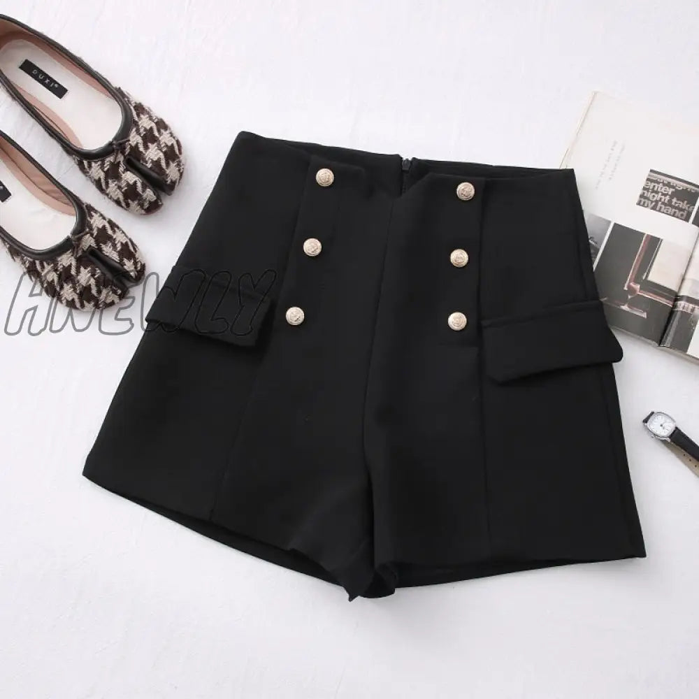 xsrrr New Casual Comfortable Elegant Wild Shorts With Belt Women's Woolen Shorts Autumn Winter Slim Wide Leg A-line Shorts