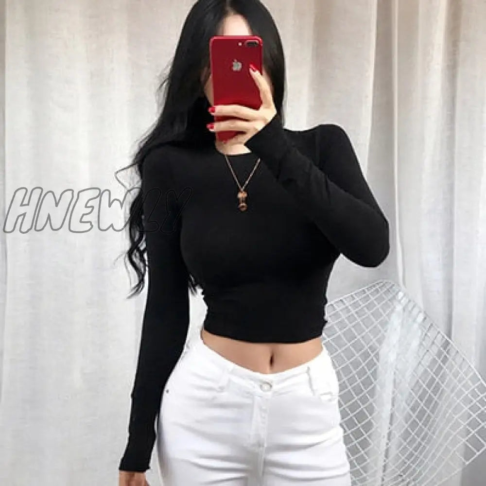 xsrrr xsrrr New Short High Elasticity Sexy Slim Tank Top Women Clothes Summer Fall Womens Crop Top Casual Shirt Haut Femme