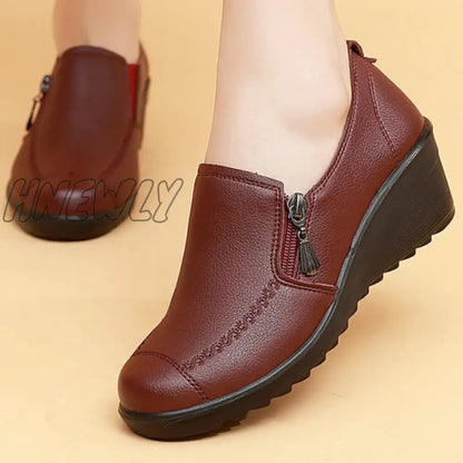 xsrrr New Spring Autumn Fashion Women's Wedge Casual Single Shoes: Increase, Wear, Comfortable Chaussure Femme