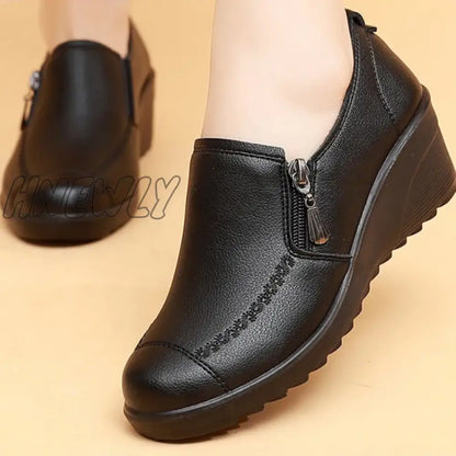 xsrrr New Spring Autumn Fashion Women's Wedge Casual Single Shoes: Increase, Wear, Comfortable Chaussure Femme