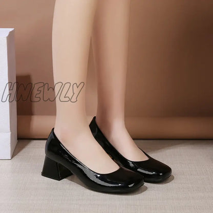 Hnewly New Style Women's High Heels Women's Fashion Office Work Wedding Party Shoes Ladies Mid Heel Spring Autumn Pumps