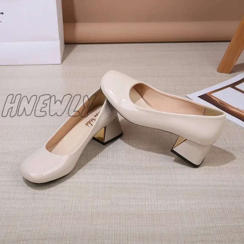 Hnewly New Style Women's High Heels Women's Fashion Office Work Wedding Party Shoes Ladies Mid Heel Spring Autumn Pumps