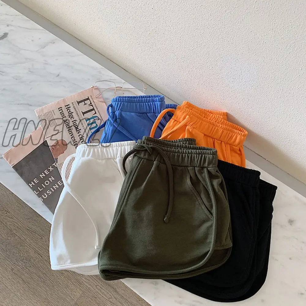 xsrrr New Women Short Pant Casual Lady All-match Loose Solid Soft Cotton summer Leisure Female Workout Waistband Skinny Stretch Shorts