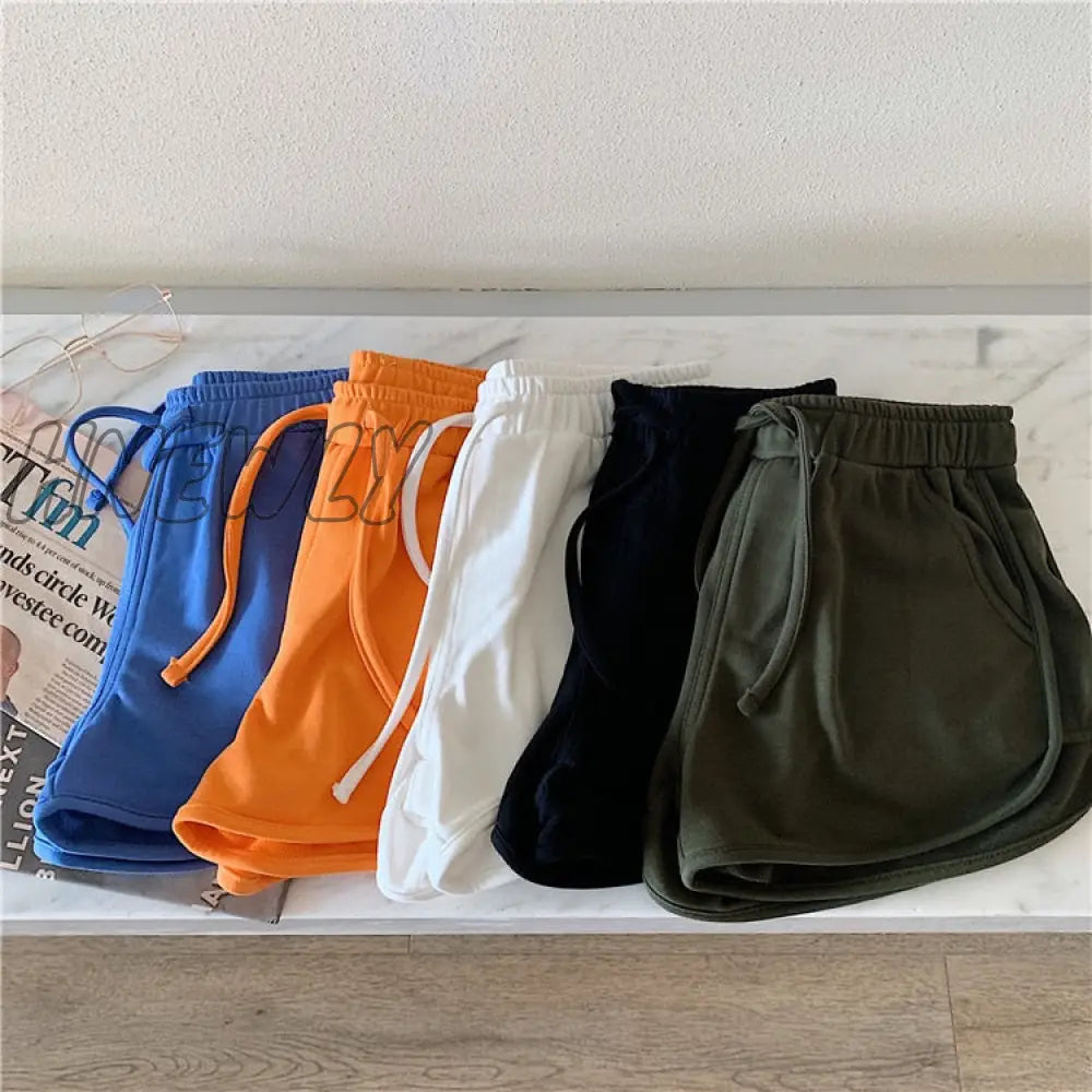 xsrrr New Women Short Pant Casual Lady All-match Loose Solid Soft Cotton summer Leisure Female Workout Waistband Skinny Stretch Shorts