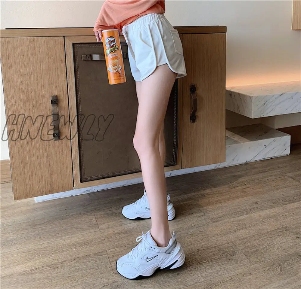 xsrrr New Women Short Pant Casual Lady All-match Loose Solid Soft Cotton summer Leisure Female Workout Waistband Skinny Stretch Shorts