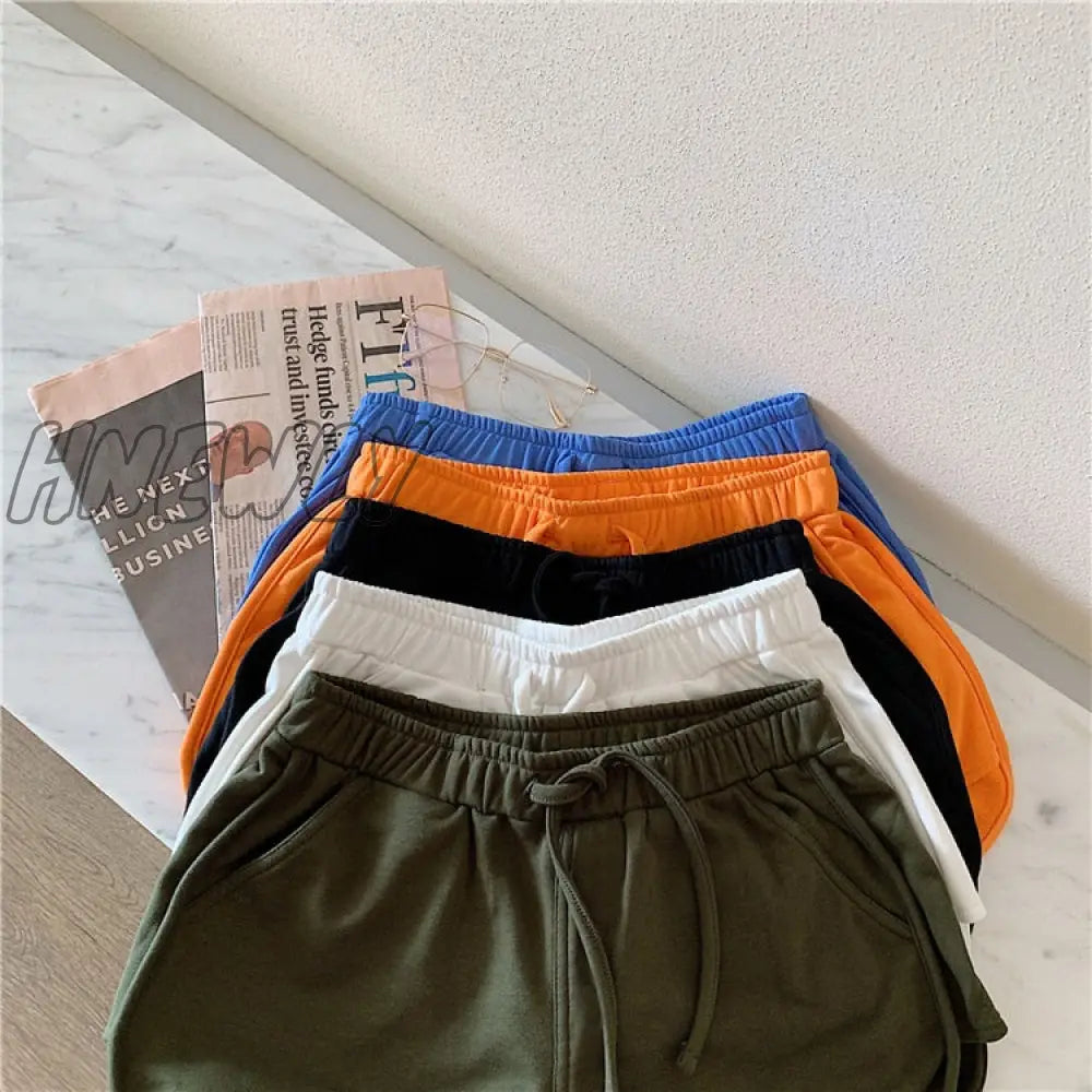 xsrrr New Women Short Pant Casual Lady All-match Loose Solid Soft Cotton summer Leisure Female Workout Waistband Skinny Stretch Shorts