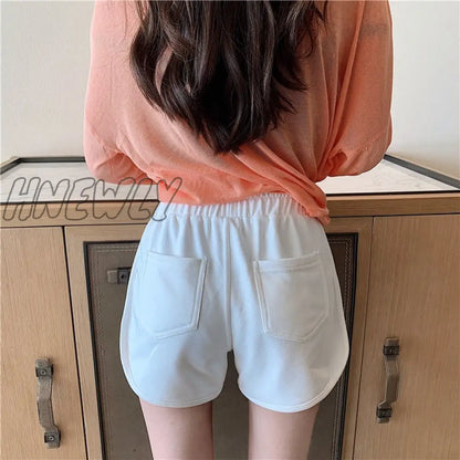 xsrrr New Women Short Pant Casual Lady All-match Loose Solid Soft Cotton summer Leisure Female Workout Waistband Skinny Stretch Shorts