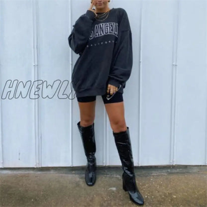 xsrrr Oversized Sweatshirt Women Crewneck Pullover Spring Long Sleeve Letter Clothes for Women Casual Loose Hoodie Streetwear Spring Fits