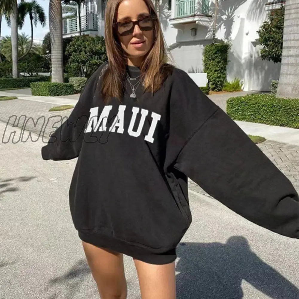 xsrrr Oversized Sweatshirt Women Crewneck Pullover Spring Long Sleeve Letter Clothes for Women Casual Loose Hoodie Streetwear Spring Fits