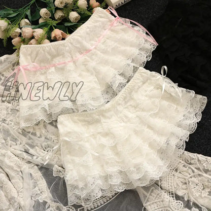 xsrrr Pink Crop Top Women Summer Cute Y2k Tops Lace Trim Bow Decoration Slim Camis Sweet Girl Lolita Style Aesthetic Kawaii Clothes