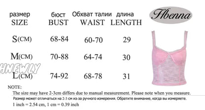 xsrrr Pink Lace Crop Top Women Camis Mesh See-through Sexy Kawaii Camis Summer Tank Top Lace Fashion Y2K Corset Solid Elastics Preppy