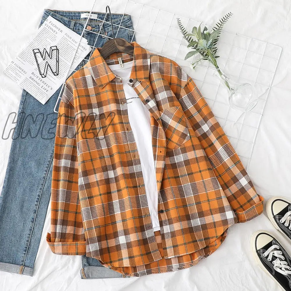 xsrrr Plaid Shirts Womens Blouses And Tops Long Sleeve Female Casual Print Shirts Loose Checked Lady Outwear Spring News