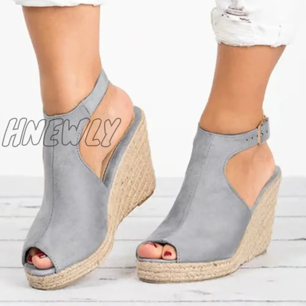 Hnewly Plus Size 35-43 Platform Sandals Wedges Shoes for Women Heels Sandalias Mujer Summer Clog Womens Zapatos De Hombre