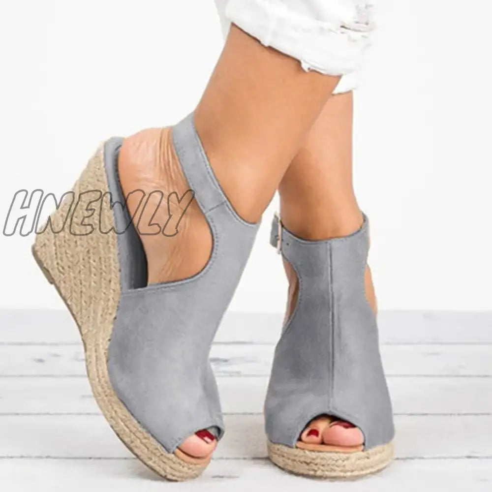 Hnewly Plus Size 35-43 Platform Sandals Wedges Shoes for Women Heels Sandalias Mujer Summer Clog Womens Zapatos De Hombre