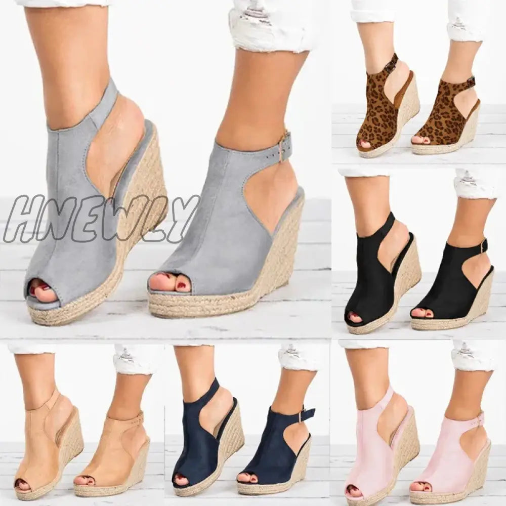 Hnewly Plus Size 35-43 Platform Sandals Wedges Shoes for Women Heels Sandalias Mujer Summer Clog Womens Zapatos De Hombre