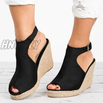 Hnewly Plus Size 35-43 Platform Sandals Wedges Shoes for Women Heels Sandalias Mujer Summer Clog Womens Zapatos De Hombre