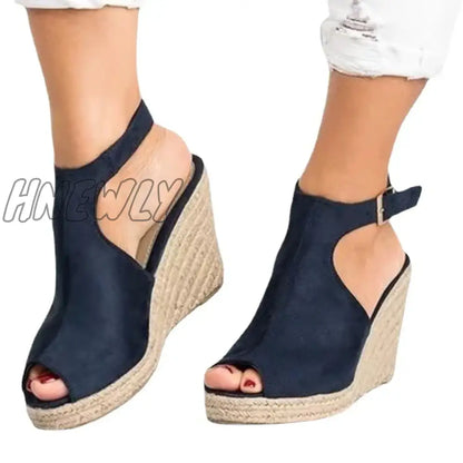 Hnewly Plus Size 35-43 Platform Sandals Wedges Shoes for Women Heels Sandalias Mujer Summer Clog Womens Zapatos De Hombre