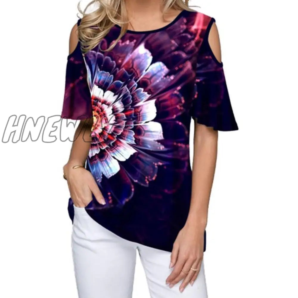 xsrrr Plus size 5xl Women Female Blouse Shirt Loose Casual Ladies Tee Shirt New Summer Street hipster Print Tops Half Sleeve