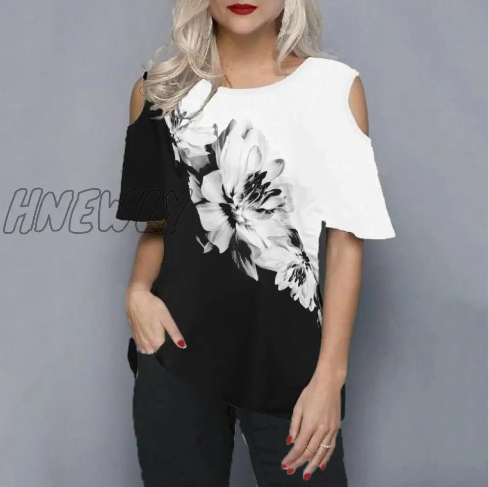 xsrrr Plus size 5xl Women Female Blouse Shirt Loose Casual Ladies Tee Shirt New Summer Street hipster Print Tops Half Sleeve