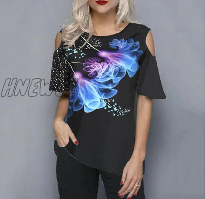 xsrrr Plus size 5xl Women Female Blouse Shirt Loose Casual Ladies Tee Shirt New Summer Street hipster Print Tops Half Sleeve