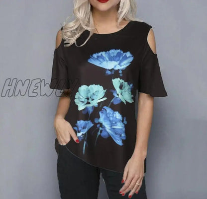 xsrrr Plus size 5xl Women Female Blouse Shirt Loose Casual Ladies Tee Shirt New Summer Street hipster Print Tops Half Sleeve