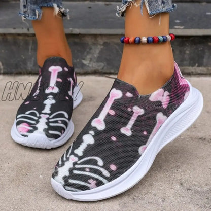 xsrrr - Purple Casual Patchwork Printing Round Comfortable Out Door Shoes