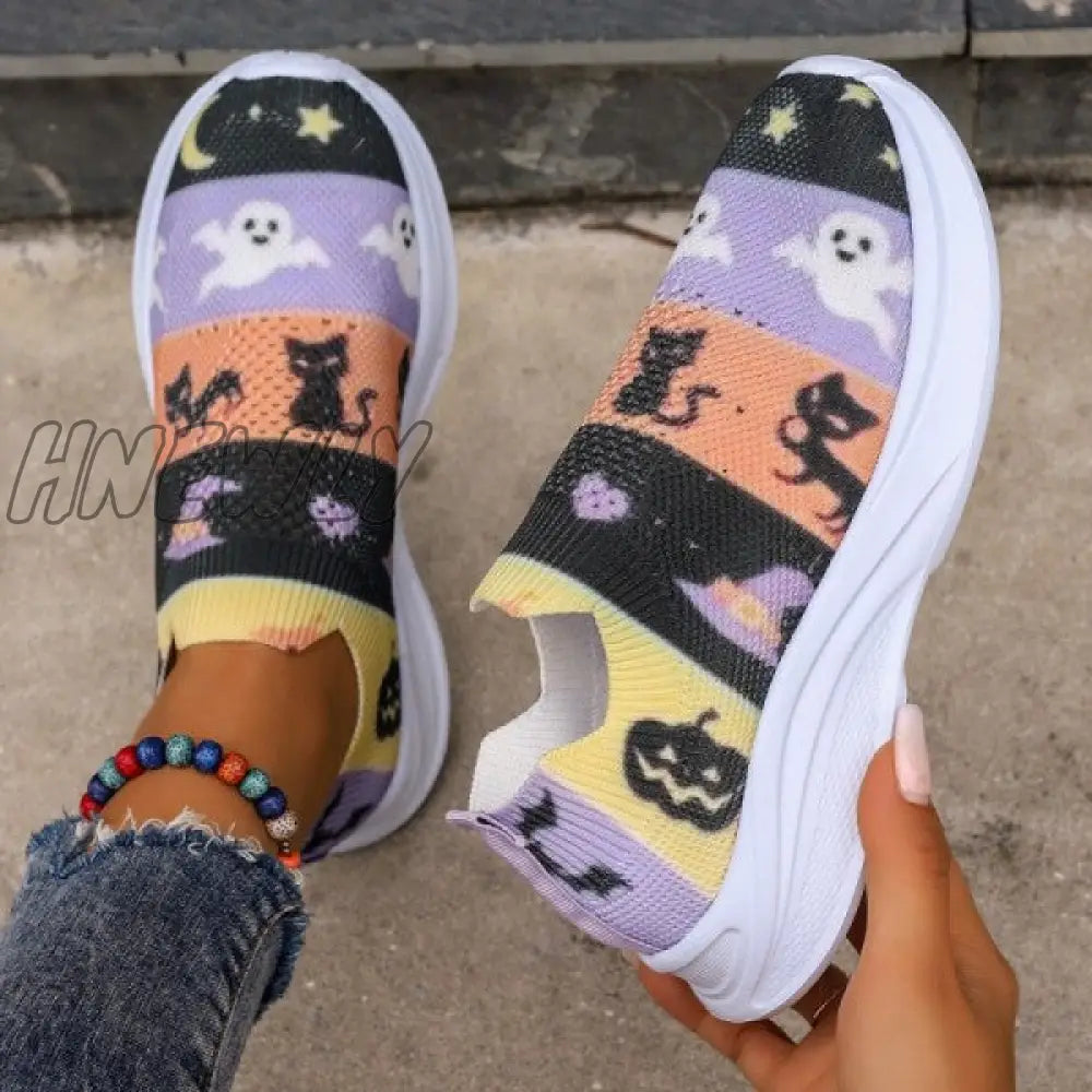 xsrrr - Purple Casual Sportswear Daily Patchwork Printing Round Comfortable Out Door Shoes