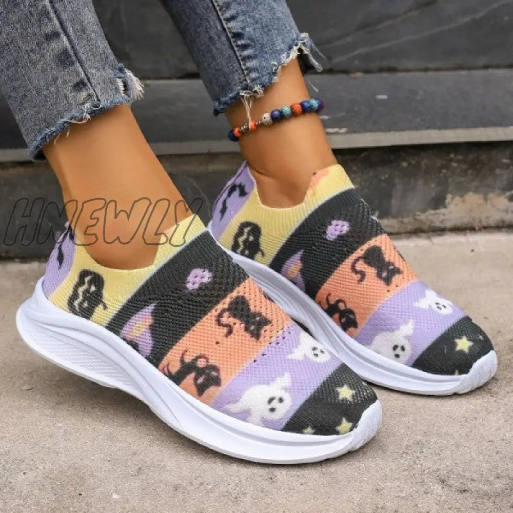 xsrrr - Purple Casual Sportswear Daily Patchwork Printing Round Comfortable Out Door Shoes