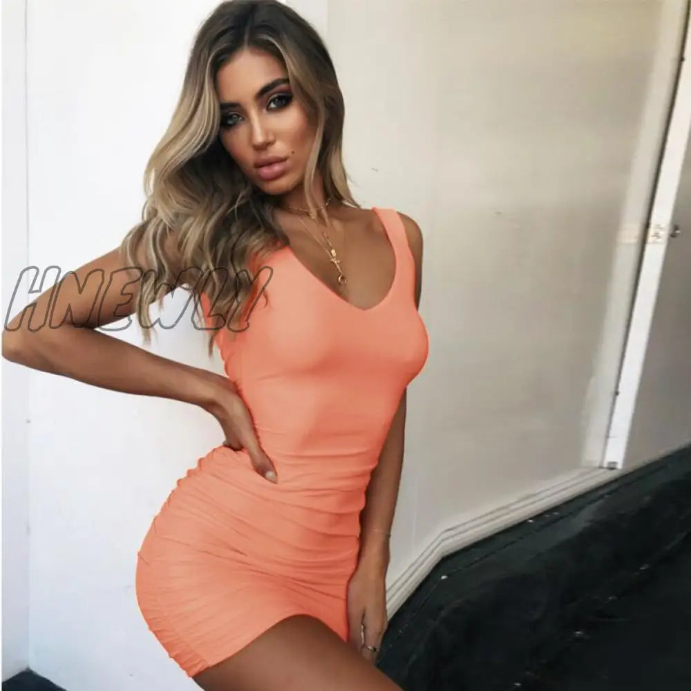 xsrrr Red Tank Vestidos Sexy Dress Ruffled Backless Party Club Mujer Summer Dress Women Bodycon Bag Hip Office Mini Dresses Lady