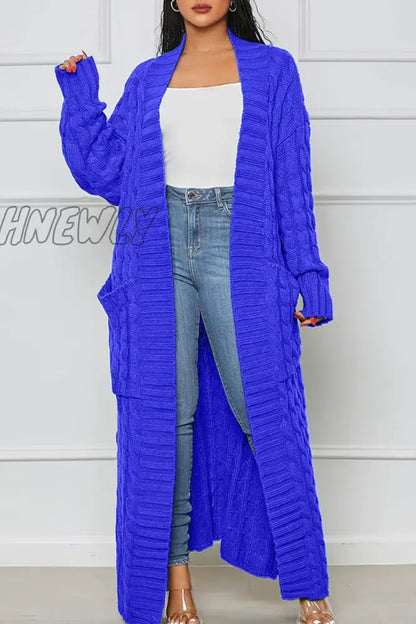 xsrrr - Rose Red Casual Street Solid Slit Cardigan Weave Outerwear