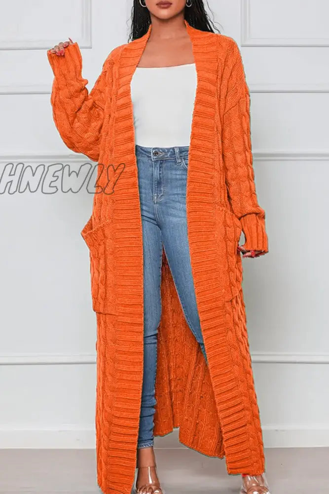 xsrrr - Rose Red Casual Street Solid Slit Cardigan Weave Outerwear