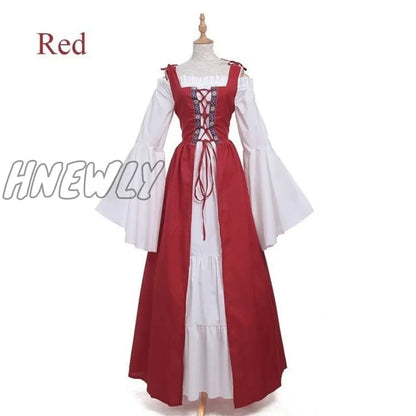 xsrrr S-6XL Medieval Punk Dress Cosplay Halloween Costumes Women Palace Carnival Party Disguise Princess Female Victorian Vestido Robe